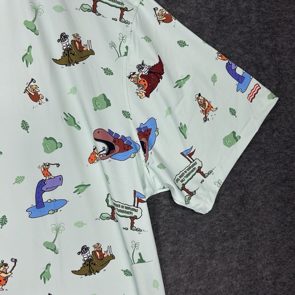 RSVLTS Flintstones Golf Polo Shirt Mens 2XL Loyal Order of Dinosaurs Tourney - Picture 3 of 12